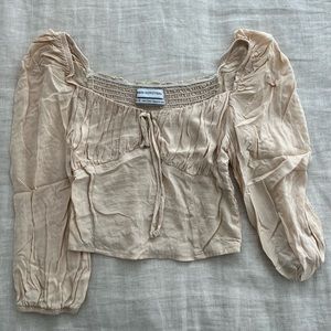Urban Outfitters XS long sleeve crop top, beige